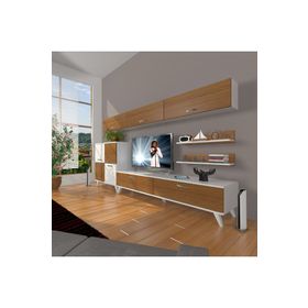Decoraktiv Eko 8 SLM STD Retro Beyaz Siyah Tv Ünitesi