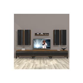 Decoraktiv Eko 8D Mdf Ceviz Siyah Silver Tv Ünitesi
