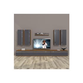 Decoraktiv Eko 8D MDF Ceviz Siyah Tv Ünitesi