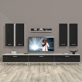 Decoraktiv Eko 8D SLM Beyaz Siyah Tv Ünitesi