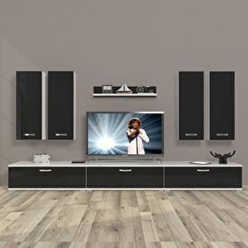Decoraktiv Eko 8D SLM Beyaz Siyah Tv Ünitesi