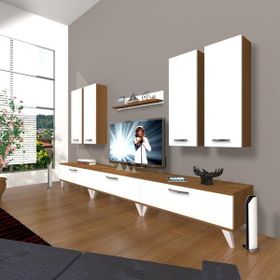 Decoraktiv Eko 8D SLM Retro Ceviz Beyaz Tv Ünitesi