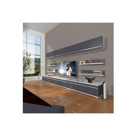 Decoraktiv Eko 8Y MDF Ceviz Siyah Tv Ünitesi