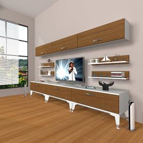 Decoraktiv Eko 8Y Slm Silver Ceviz Beyaz Tv Sehpa Ünitesi