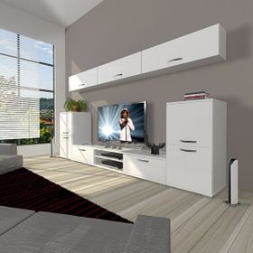 Decoraktiv Eko 9 Slm Dvd Silver Parlak Beyaz Tv Sehpa Ünitesi
