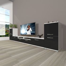 Decoraktiv Eko 9200 Mdf Beyaz Siyah Tv Sehpa Ünitesi