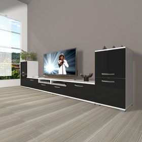 Decoraktiv Eko 9200 Mdf Beyaz Siyah Tv Sehpa Ünitesi