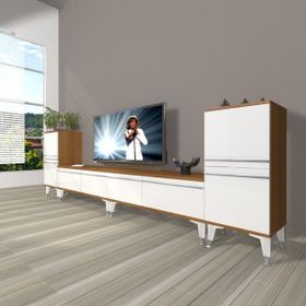 Decoraktiv Eko 9200T Mdf Silver Beyaz Ceviz Tv Sehpa Ünitesi