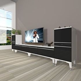 Decoraktiv EKO 9220T MDF Silver Beyaz Siyah TV Sehpa Ünitesi