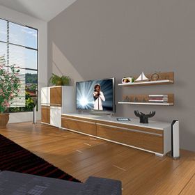 Decoraktiv EKO On MDF STD Beyaz Ceviz TV Sehpa Ünitesi
