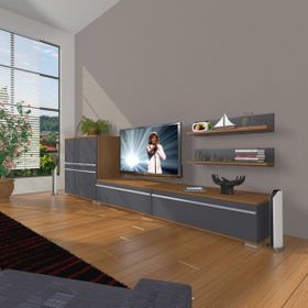 Decoraktiv EKO On MDF STD Ceviz Antrasit TV Sehpa Ünitesi