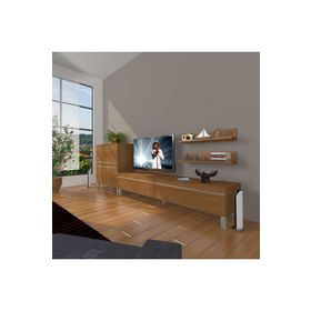 Decoraktiv Eko On MDF STD Naturel Ceviz Krom Ayaklı TV Ünitesi