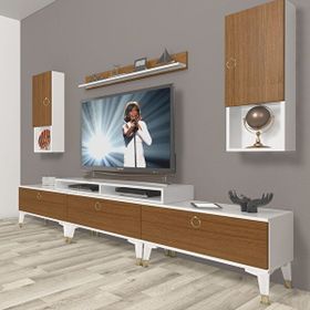 Decoraktiv Ekoflex 270DA MDF Gold Beyaz Ceviz TV Sehpa Ünitesi