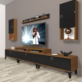 Decoraktiv Ekoflex 270DA MDF Gold Beyaz Ceviz TV Sehpa Ünitesi
