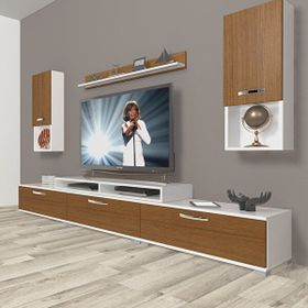 Decoraktiv Ekoflex 270DA Slm Ceviz Beyaz Tv Sehpa Ünitesi