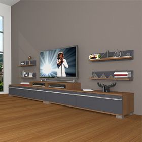 Decoraktiv Ekoflex 360R Mdf Ceviz Antrasit Tv Sehpa Ünitesi