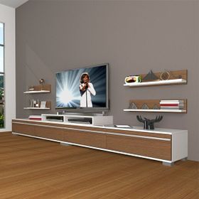 Decoraktiv Ekoflex 360R Mdf Ceviz Beyaz Tv Sehpa Ünitesi