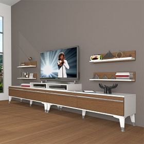 Decoraktiv Ekoflex 360R Mdf Silver Beyaz Ceviz Tv Sehpa Ünitesi