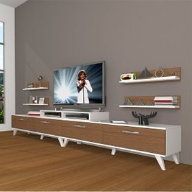 Decoraktiv Ekoflex 360R Slm Retro Ceviz Beyaz Tv Sehpa Ünitesi
