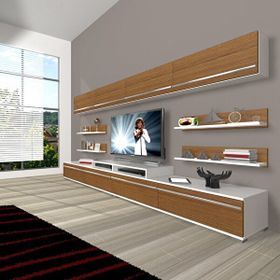 Decoraktiv Ekoflex 360Y Mdf Ceviz Beyaz Tv Sehpa Ünitesi