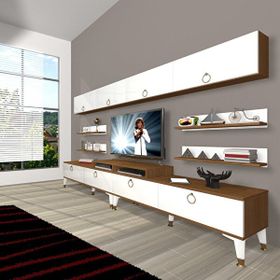 Decoraktiv Ekoflex 360Y Mdf Gold Beyaz Ceviz Tv Sehpa Ünitesi