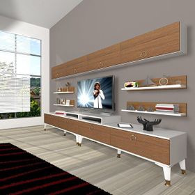 Decoraktiv Ekoflex 360Y Mdf Gold Beyaz Ceviz Tv Sehpa Ünitesi