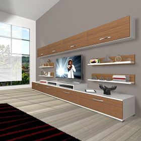 Decoraktiv Ekoflex 360Y Slm Ceviz Beyaz Tv Sehpa Ünitesi