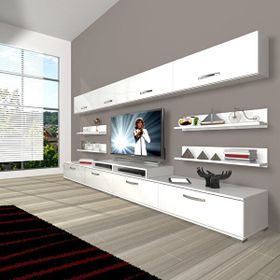 Decoraktiv Ekoflex 360Y SLM Tv Parlak Beyaz Sehpa Ünitesi