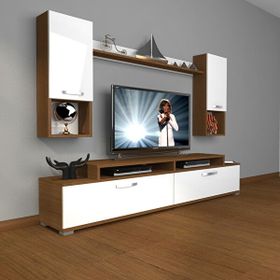 Decoraktiv Ekoflex 5DA Ceviz Beyaz Mdf Tv Ünitesi