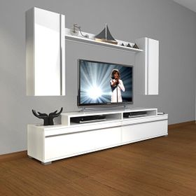 Decoraktiv Ekoflex 7 MDF Parlak Beyaz TV Ünitesi