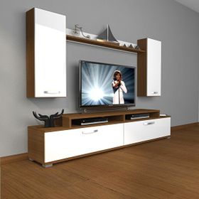 Decoraktiv Ekoflex 7 Slm Ceviz Beyaz Tv Sehpa Ünitesi