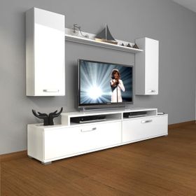 Decoraktiv Ekoflex 7 Slm Parlak Beyaz Tv Sehpa Ünitesi