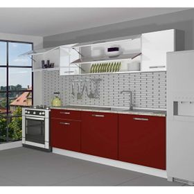 Decoraktiv Ekol 240 Bordo Beyaz Hazır Mutfak Dolabı
