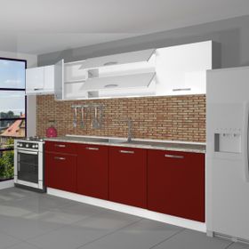 Decoraktiv Ekol 280 CM Bordo Hazır Mutfak Dolabı