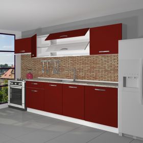 Decoraktiv Ekol 280 CM Bordo Hazır Mutfak Dolabı