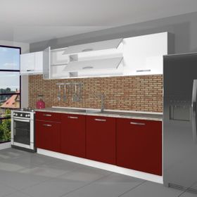 Decoraktiv Ekol 280 CM Bordo Hazır Mutfak Dolabı