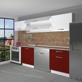 Decoraktiv Elite 220 Bordo Beyaz Hazır Mutfak Dolabı