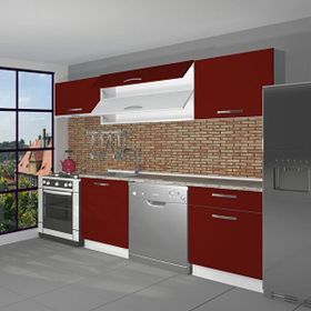 Decoraktiv Elite 220 Bordo Hazır Mutfak Dolabı