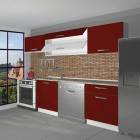Decoraktiv Elite 220 Bordo Hazır Mutfak Dolabı