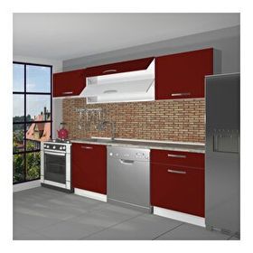 Decoraktiv Elite 220 Bordo Hazır Mutfak Dolabı