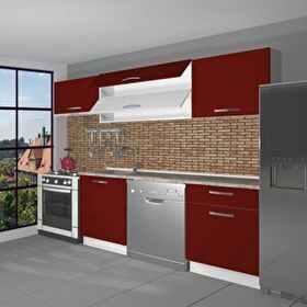 Decoraktiv Elite 220 Bordo Hazır Mutfak Dolabı