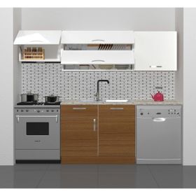 Decoraktiv Elite 220 Ceviz Beyaz Hazır Mutfak Dolabı