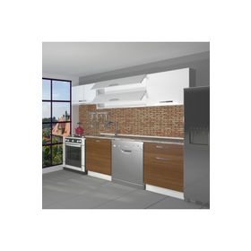 Decoraktiv Elite 220 Ceviz Beyaz Hazır Mutfak Dolabı