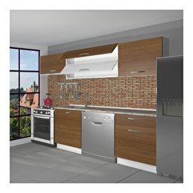 Decoraktiv Elite 220 Naturel Ceviz Hazır Mutfak Dolabı
