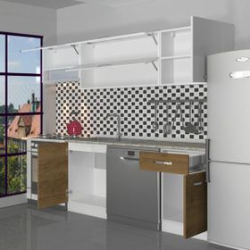 Decoraktiv Elite 220 Pera Beyaz Hazır Mutfak Dolabı