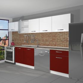 Decoraktiv Elite 280 Bordo Beyaz Hazır Mutfak Dolabı