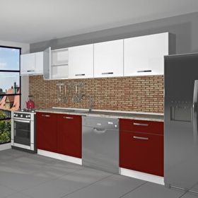 Decoraktiv Elite 280 Bordo Beyaz Hazır Mutfak Dolabı