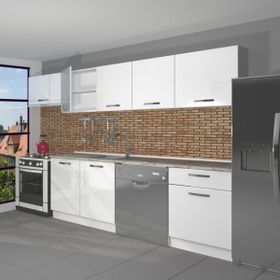 Decoraktiv Elite 280 Parlak Beyaz Hazır Mutfak Dolabı