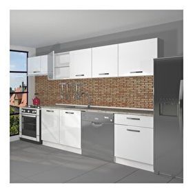 Decoraktiv Elite 280 Parlak Beyaz Hazır Mutfak Dolabı