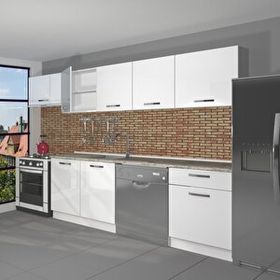 Decoraktiv Elite 280 Parlak Beyaz Hazır Mutfak Dolabı